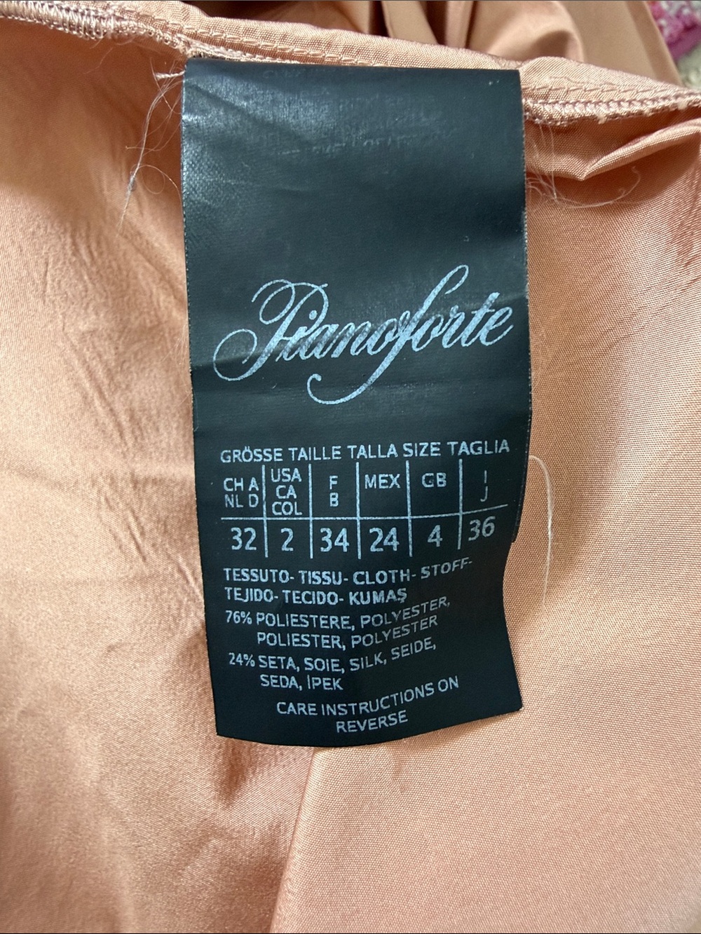 Max Mara Pianoforte Dusty Rose / Copper Max Silk Blend Taffeta XS - Picture 7 of 7